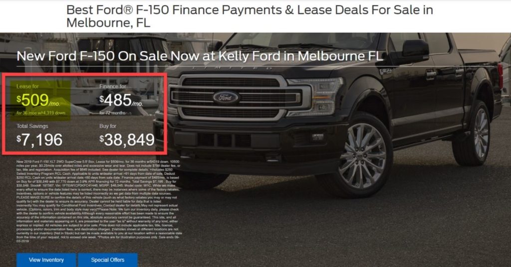 Kelly Ford F150 Landing Page Image - Dealer Teamwork