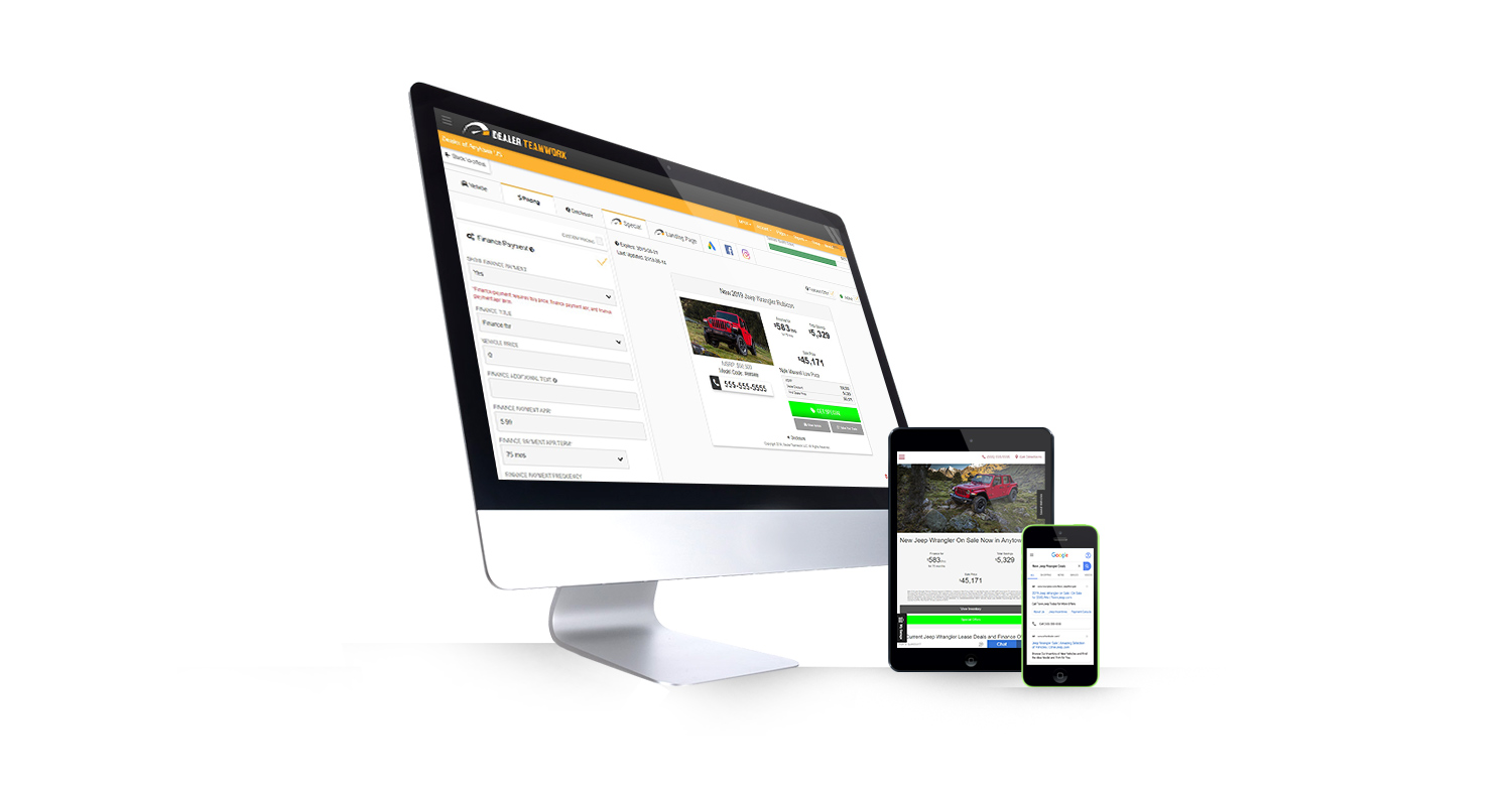 Dealer Teamwork's MPOP Platform, Landing Pages & Ads