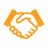Handshake icon - orange