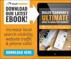 Banner promoting Dealer Teamwork's Ultimate Guide to GMB Ebook