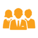 Orange group of people icon