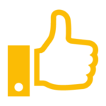 yellow thumbs up icon