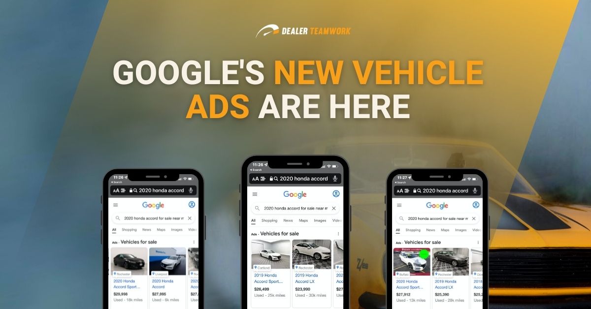Google Vehicles Ads on a phone